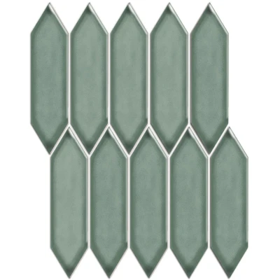 Afbeelding van The Mosaic Factory Paris Picket Green Grey Glossy