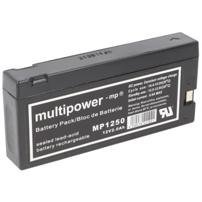 Afbeelding van Multipower MP1250 12V 2Ah vervangt LC SD122PG loodaccu AGM loodgelaccu
