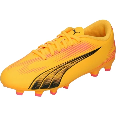 Afbeelding van Puma Ultra PLAY FG/AG JR Unisex Voetbalschoenen met Kunststof noppen voor kinderen, Maat: 37.5, Sun stream/black/sunset glow