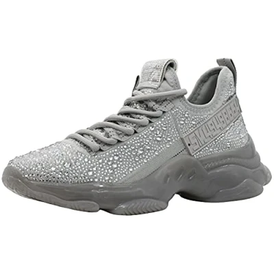 Afbeelding van Steve Madden Maxima r Damessneakers, Grijze strass