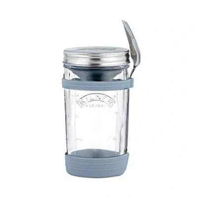 Afbeelding van Kilner set To Go Lunch box Bokaal uit glas en spork 500ml