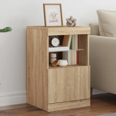 Afbeelding van Dressoir met LED verlichting 41x37x67 cm sonoma eikenkleurig