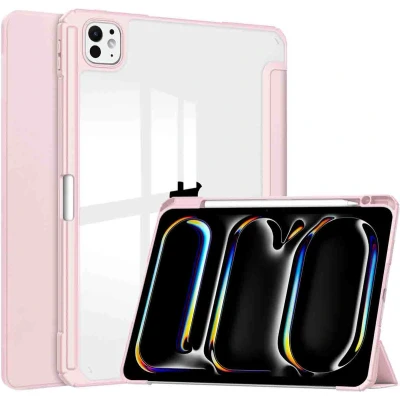 Afbeelding van iMoshion Tablet Hoes Geschikt voor iPad Pro 11 (2024) M4 Trifold Hardcase Bookcase Roze