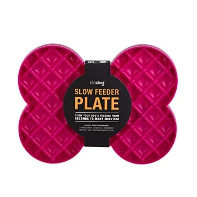Afbeelding van Industriepet Slodog Hondenbak Likmat / Anti schrok Slowfeeder plate voor Hond Roze 35 cm