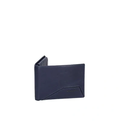Afbeelding van PIQUADRO Leren Portemonnee Rhino Men&#039;s Wallet RFID Blue Blauw