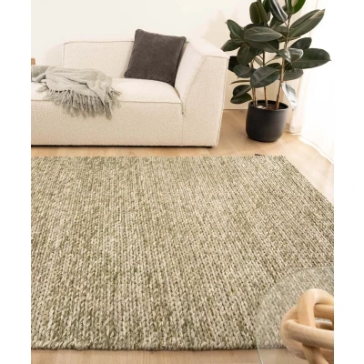 Afbeelding van Wollen Vloerkleed Hyssing Olijfgroen 240x340 Cm
