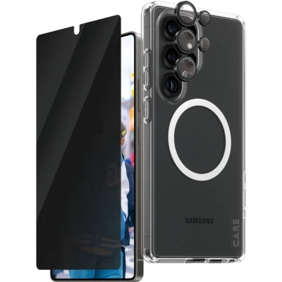 Afbeelding van PanzerGlass CARE Flagship 3 in 1 Set (hoesje + beschermglas) Samsung Galaxy S25 Ultra Transparant, Zwart Inductieve lading, Stootbestendig
