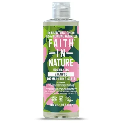 Image de Faith in Nature Shampooing naturel à la rose sauvage, rééquilibrant, végétalien et non testé sur les animaux, sans SLS parabènes, tous types de cheveux, 400 ml