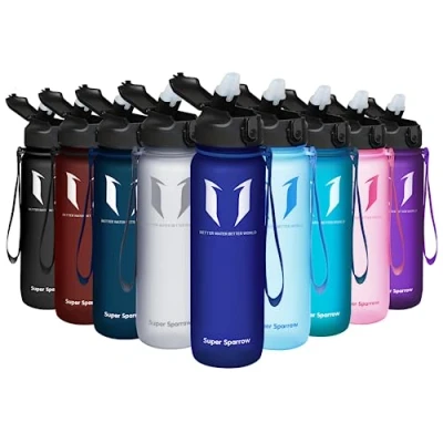 Afbeelding van Super Sparrow Drinkfles met rietje, fles, 1000 ml, BPA vrij, Tritan, lekvrij, herbruikbaar, voor school, sport