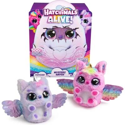 Afbeelding van Hatchimals Alive Mystery Hatch Pufficorn Interactief verrassingsspeelgoed in een ei met mist, lichtjes en geluiden