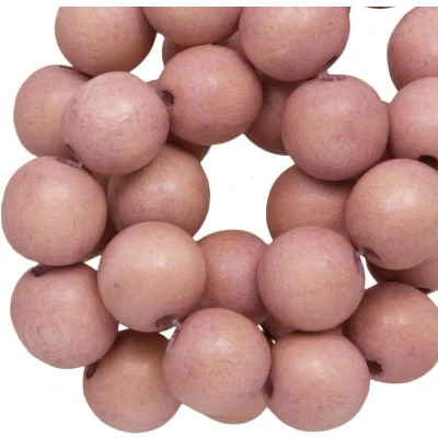 Afbeelding van Houten Kralen Vintage Look (12 mm) Baby Blush (70 stuks)