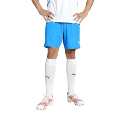 Afbeelding van Puma teamGOAL Shorts Heren Sportbroek Electric Blauw Lemonade Wit Maat XL