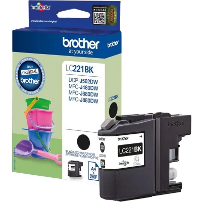 Afbeelding van Brother LC 221BK Inktcartridge Zwart