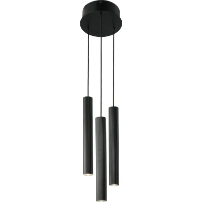 Afbeelding van Vico hanglamp, 3 lamps, rondel, metaal, zwart