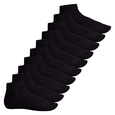 Afbeelding van Footstar sokken voor heren en dames met korte schacht (10 paar) Quarter van katoen Sneak it, Zwart, 35 38 EU