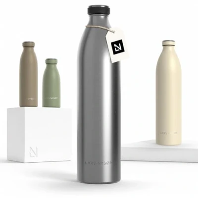 Afbeelding van LARS NYSØM &#039;Ren&#039; Roestvrijstalen drinkfles 1500ml BPA vrij geïsoleerde waterfles 1,50 Liter Stainless Steel