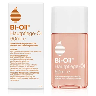 Image de Bio Oil Bi huile rose étui et notice en allemand 60ml