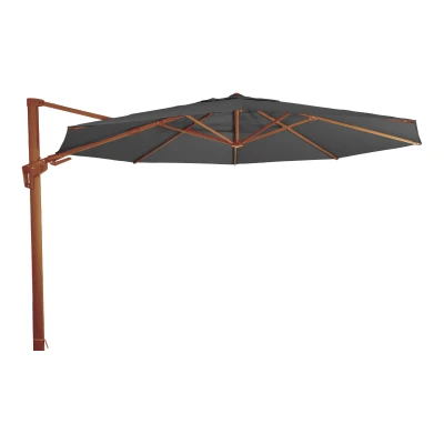 Afbeelding van Zweefparasol VirgoFlex houtlook grijs maat: 3,5 meter