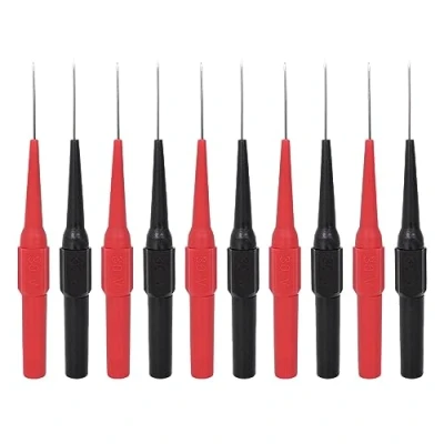 Afbeelding van 10 stuks testsondes voor multimeter, 0,7 mm toetspunten, professionele testklemmen met isolerende beschermhoes, geschikt een breed scala aan elektrische meettoepassingen