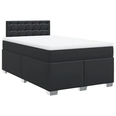 Image de vidaXL Sommier à lattes de lit matelas Noir 120x200 cm Similicuir
