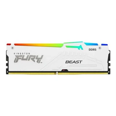 Image de Kingston FURY Beast RGB DDR5 module 32 Go DIMM 288 broches 6400 MHz / PC5 51200 CL32 1.4 V mémoire sans tampon on die ECC blanc