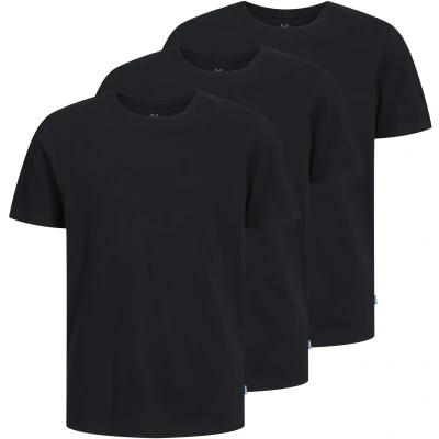 Afbeelding van Jack &amp; Jones Junior Jjeorganic O NECK 3 PACK Tshirt basic Black voor kinderen, Maat: 140,