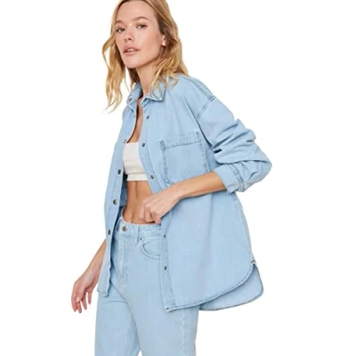 Afbeelding van TRENDYOL Regular Standard damesblouse blauw XS