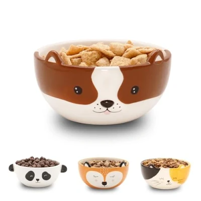 Afbeelding van Winkee Graankom voor honden, kleine keramische kom met hondenoren, aardewerk in schattige hondenlook, cadeau verjaardag, eerste schooldag, Kerstmis, Valentijnsdag