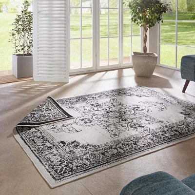 Afbeelding van Binnen &amp; Buiten Vloerkleed Borbon Zwart/crème 160x230 Cm