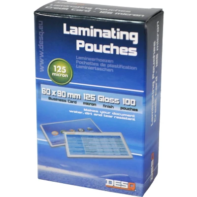 Afbeelding van DESQ® Lamineerhoes Business Card 125 micron Glanzend 100 stuks 60x90 mm Premium 71109