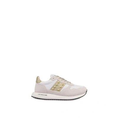 Afbeelding van Love Moschino DUNE Sneakers laag, Dames, Maat: 40, Bianco/platino Leer en imitatieleer
