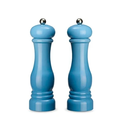 Afbeelding van Echtwerk Kruidenmolen, set van 2 hoogwaardige ABS kunststof, keramische molen, handmolen, ideaal voor specerijen zoals peper, zout en chili, lichtblauw, 21 cm