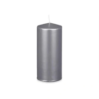 Afbeelding van Kaars Zilverkleurig 9 x 20 cm (8 Stuks)