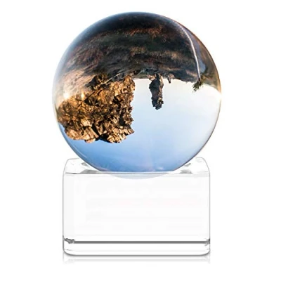 Afbeelding van Navaris glazen bol voor fotografie Fotobol met standaard Heldere kristallen bal voet Lensball Ø 40 mm