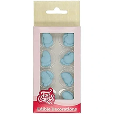 Afbeelding van FunCakes Suikerdecoratie Baby Voeten Blauw 16 Stuks Eetbare Taartdecoratie