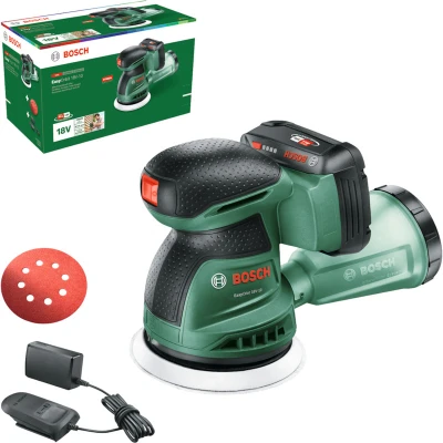 Afbeelding van BOSCH EasyOrbit 18V 10 excentrische accu schuurmachine in kartonnen doos (1x 2,0Ah + lader) 06033E4002