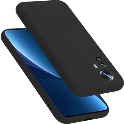 Afbeelding van Cadorabo Hoesje geschikt voor Xiaomi 12 PRO in LIQUID ZWART Beschermhoes gemaakt van flexibel TPU silicone Case Cover