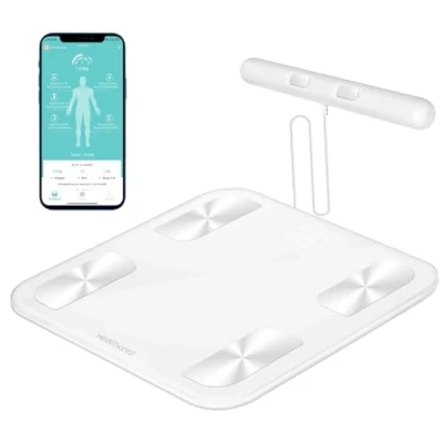 Afbeelding van Healthkeep Intelligente badkamerweegschaal met 8 elektroden, precisieweegschaal, bio impedantie, digitale badkamerweegschaal, 18 essentiële metingen, voor Android en iOS