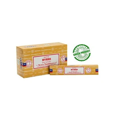 Afbeelding van Satya Myrrh wierookstokjes 12 doosjes van 15 gram