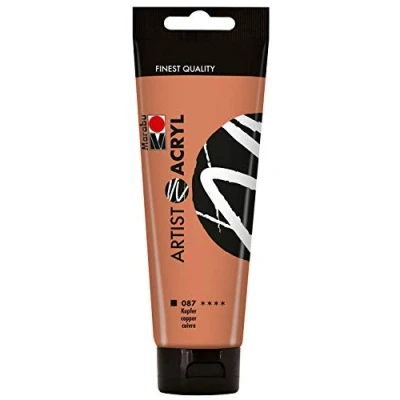 Afbeelding van Marabu Koper 120 ml fijne acrylverf in artistieke kwaliteit op waterbasis, pastose, sterk gepigmenteerd, zeer goede glans en dekking, set van stuks