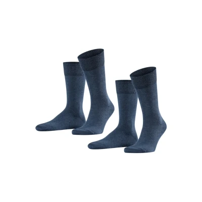 Afbeelding van Falke Happy 2PACK Everyday Casual Sokken blaumeliert, Heren, Maat: 47 50, Blau meliert