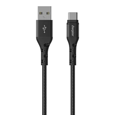 Afbeelding van Energizer C520CKBK USB naar C Gevlochten Nylon Kabel 2m (Zwart)