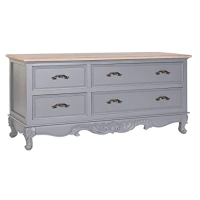 Afbeelding van Tv meubel DKD Home Decor Paulownia Hout MDF Grijs Natuurlijk 120 x 40 56.5 cm 56,5