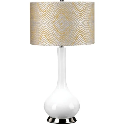 Afbeelding van Elstead Lighting LED Tafellamp MILO 1X E27 Max 60W Polished Nickel, White, Yellow