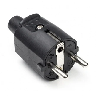 Afbeelding van Schuko stekker Q link (Randaarde/Penaarde, 16 A, PVC, Zwart)