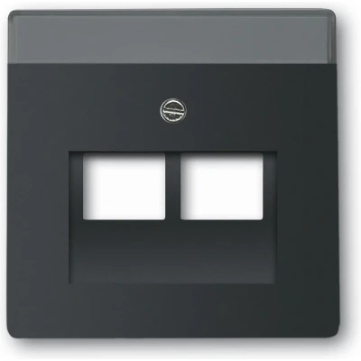 Afbeelding van Busch Jaeger mat zwarte centraalplaat voor datadoos 2 x RJ45 1803 02 885
