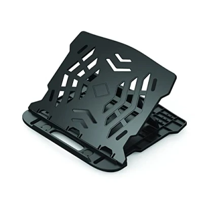 Afbeelding van Q Connect Ergonomische laptopstandaard, MacBook, standaard, kunststof, zwart, draaistandaard, 25,5 x 1,8 28 cm, 0,53 kg