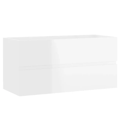 Afbeelding van Wastafelkast 90x38,5x45 cm spaanplaat hoogglans wit