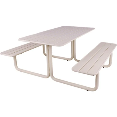 Afbeelding van MaximaVida metalen picknicktafel Max ivoor 150 cm