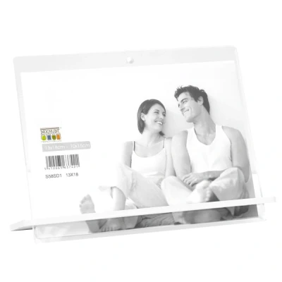 Afbeelding van Deknudt Transparante fotokader 5,4mm dik met witte staander 13x18 S58SD1